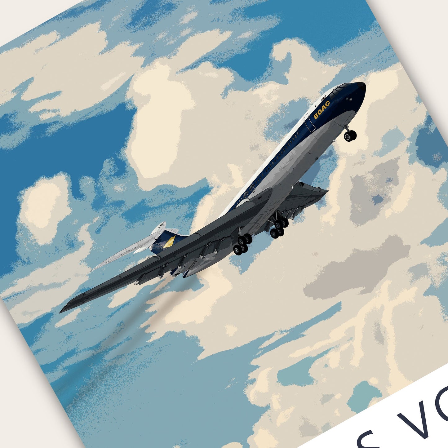 BOAC Vickers VC10 Poster - Fine Aviation Artwork - Airplane Posters - Gift for pilots, cabin crew or plane enthusiasts