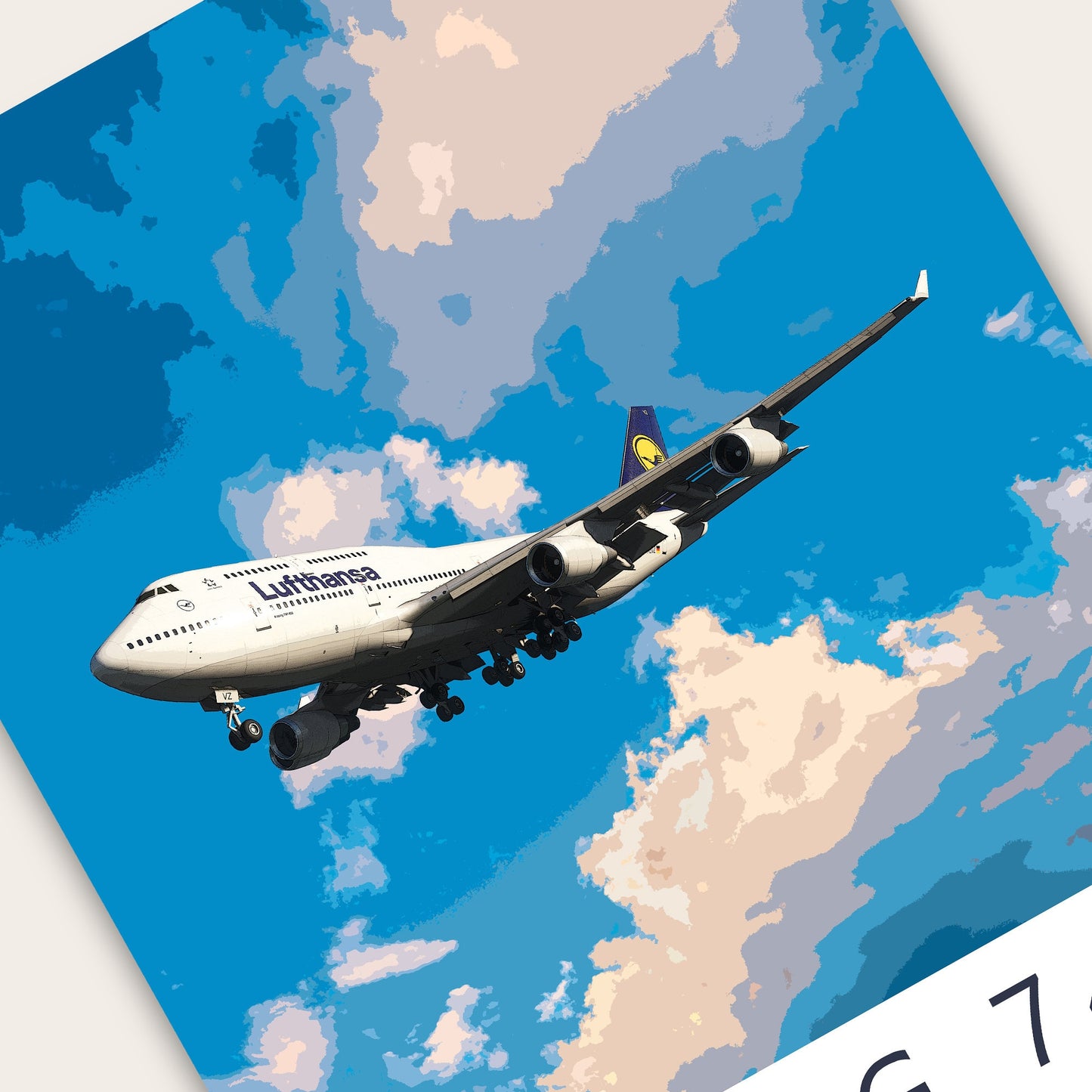 Lufthansa Boeing 747 Poster - Fine Aviation Artwork - Airplane Posters - Gift for pilots, cabin crew or plane enthusiasts