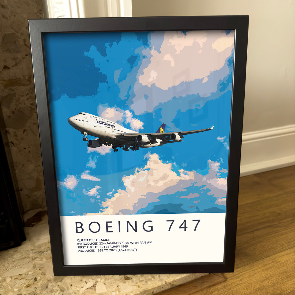 Lufthansa Boeing 747 Poster Headwind Designs