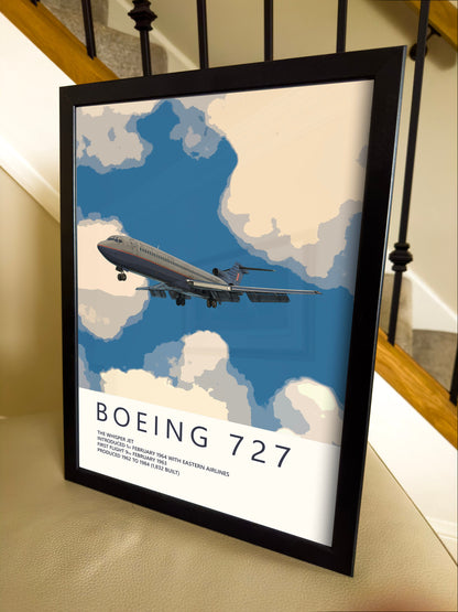 United Airlines Boeing 727 Poster - Fine Aviation Artwork - Fantastic gift for pilots, cabin crew or plane enthusiasts