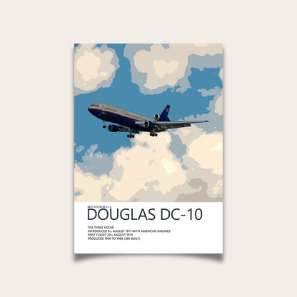 United Airlines McDonnell Douglas DC-10 Poster - Fine Aviation Artwork - Fantastic gift for pilots, cabin crew or plane enthusiasts