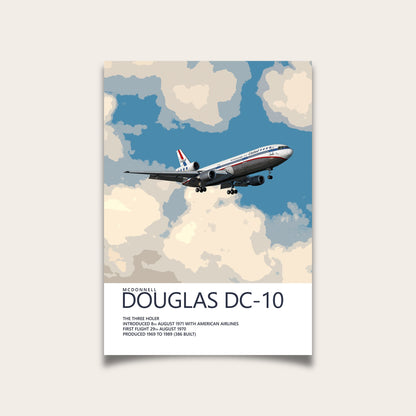 United Airlines McDonnell Douglas DC-10 Poster - Fine Aviation Artwork - Fantastic gift for pilots, cabin crew or plane enthusiasts