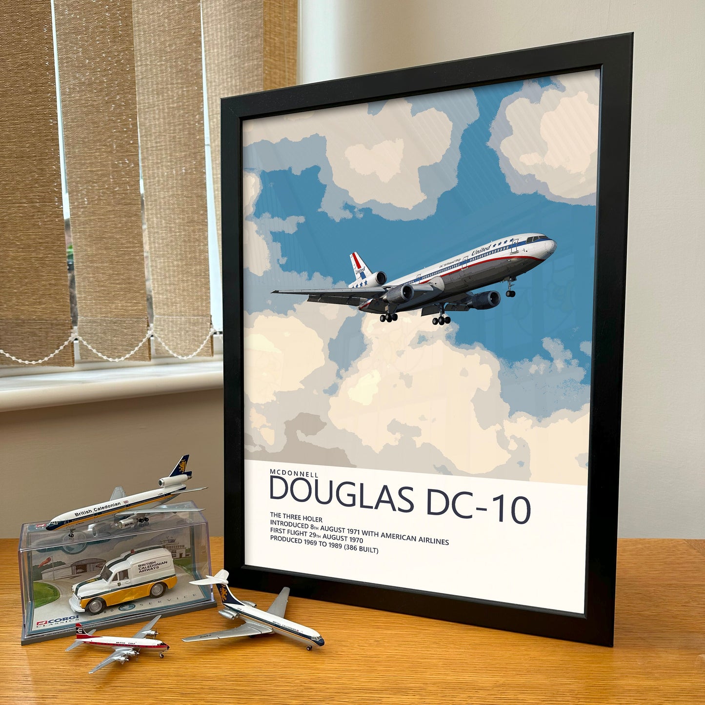 United Airlines McDonnell Douglas DC-10 Poster - Fine Aviation Artwork - Fantastic gift for pilots, cabin crew or plane enthusiasts