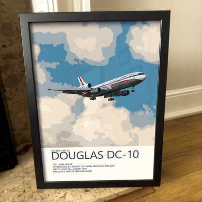 United Airlines McDonnell Douglas DC-10 Poster - Fine Aviation Artwork - Fantastic gift for pilots, cabin crew or plane enthusiasts