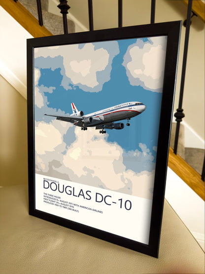 United Airlines McDonnell Douglas DC-10 Poster - Fine Aviation Artwork - Fantastic gift for pilots, cabin crew or plane enthusiasts