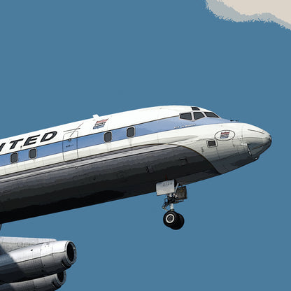 United Airlines Douglas DC-8 Poster - Fine Aviation Artwork - Fantastic gift for pilots, cabin crew or plane enthusiasts