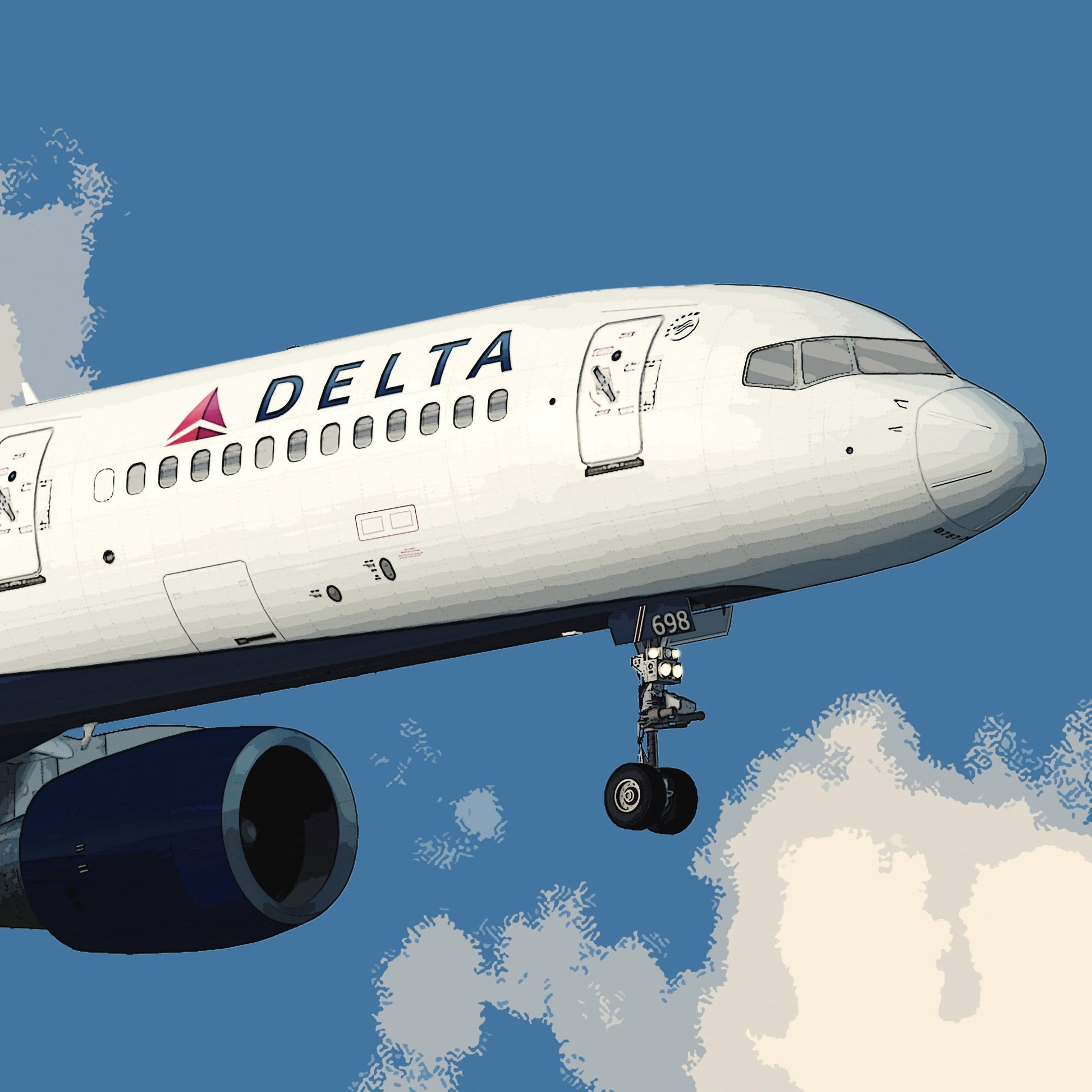 Delta Air Lines Boeing 757 Poster - Fine Aviation Artwork - Fantastic gift for pilots, cabin crew or plane enthusiasts