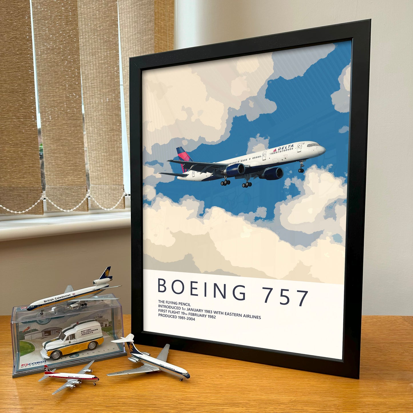 Delta Air Lines Boeing 757 Poster - Fine Aviation Artwork - Fantastic gift for pilots, cabin crew or plane enthusiasts