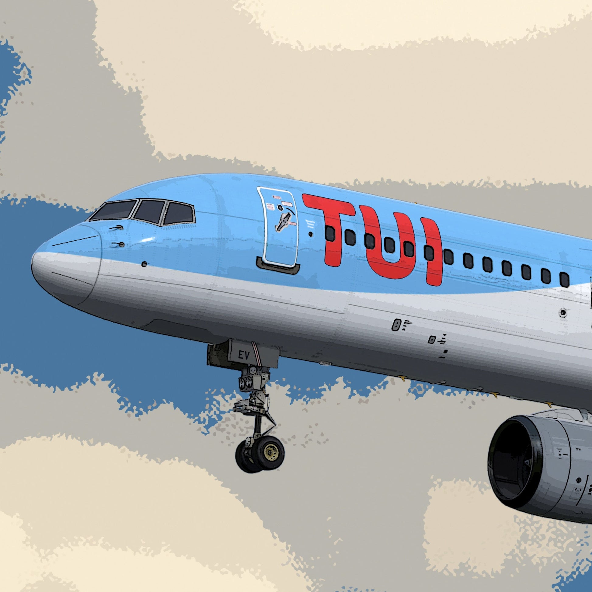 TUI Boeing 757 Poster - Fine Aviation Artwork - Fantastic gift for pilots, cabin crew or plane enthusiasts