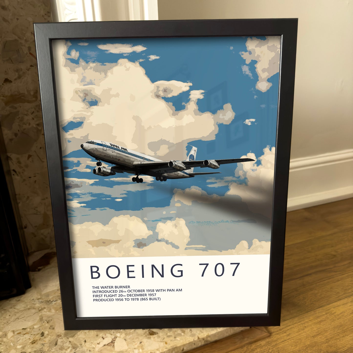 Pan Am Boeing 707 Poster - Fine Aviation Artwork - Airplane Posters - Gift for pilots, cabin crew or plane enthusiasts