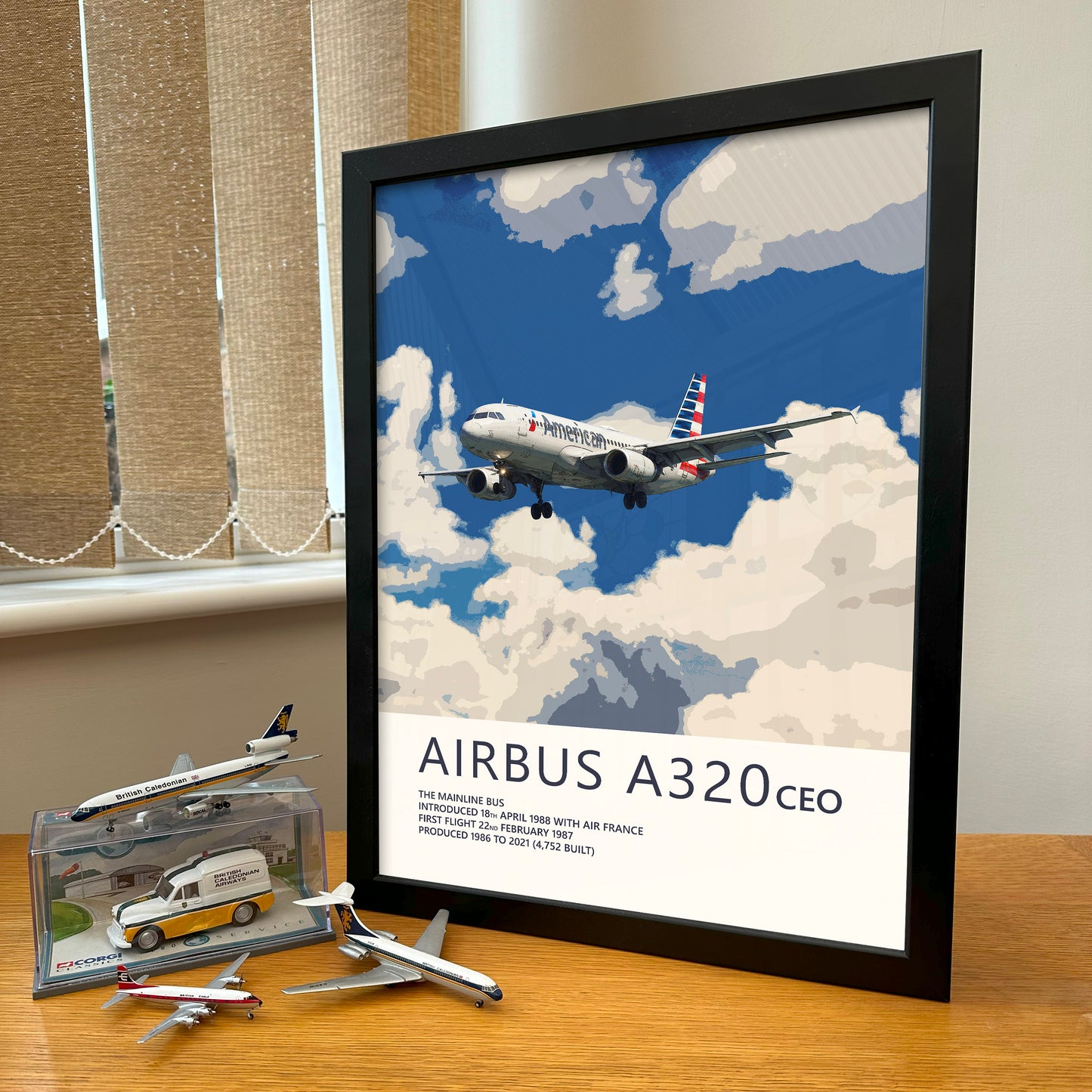 American Airlines Airbus A320 Poster - Fine Aviation Artwork - Airplane Posters - Gift for pilots, cabin crew or plane enthusiasts