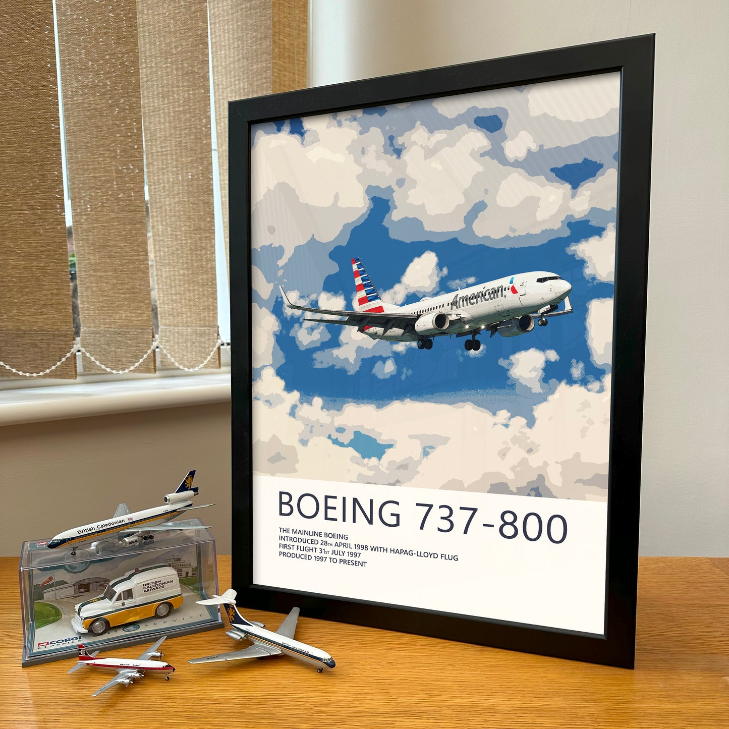 American Airlines Boeing 737 Poster - Plane art for aviation enthusiasts & pilot retirement gifts, airline and airplane artwork prints