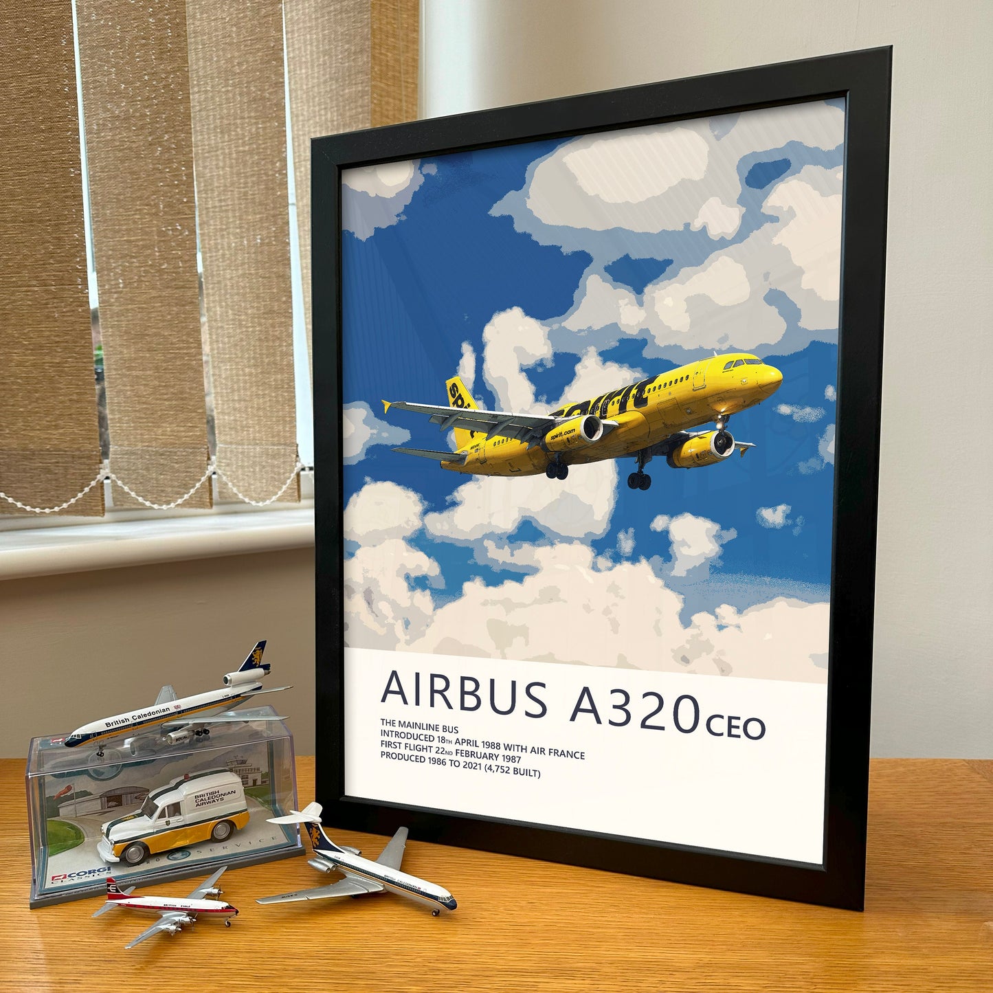 Spirit Airlines Airbus A320 Poster - Fine Aviation Artwork - Airplane Posters - Gift for pilots, cabin crew or plane enthusiasts