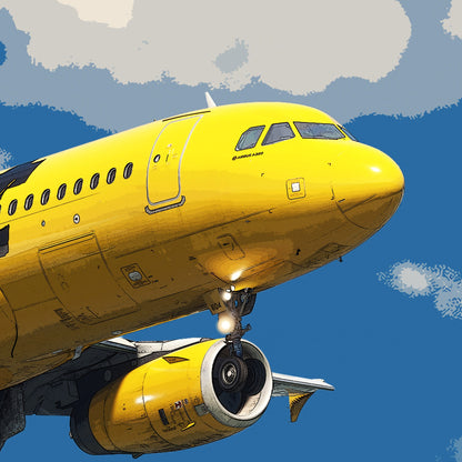 Spirit Airlines Airbus A320 Poster - Fine Aviation Artwork - Airplane Posters - Gift for pilots, cabin crew or plane enthusiasts