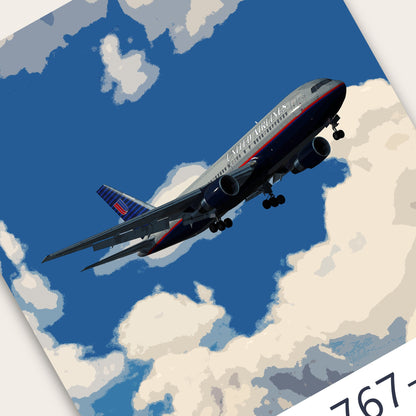 United Airlines Boeing 767 Poster - Fine Aviation Artwork - Fantastic gift for pilots, cabin crew or plane enthusiasts