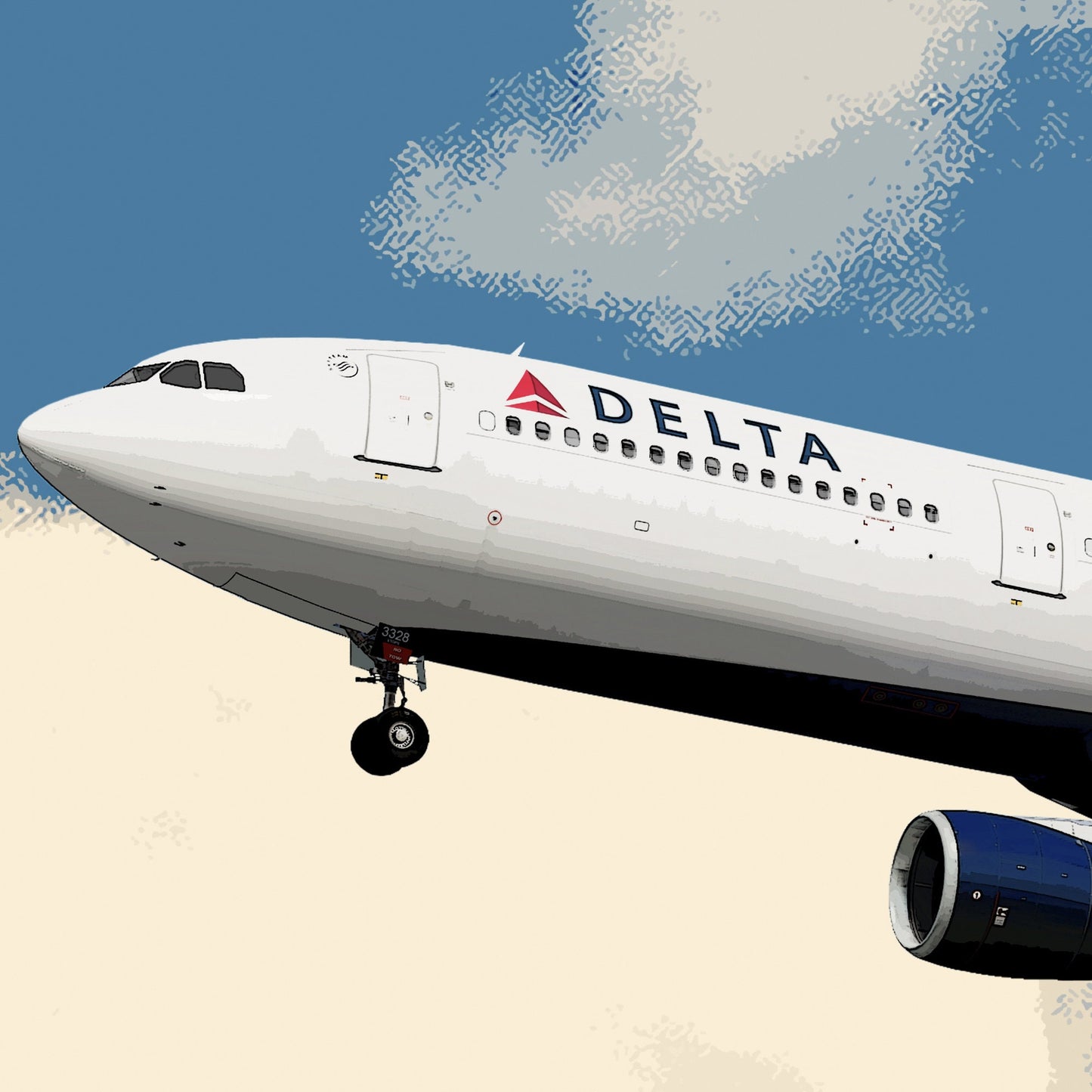 Delta Air Lines Airbus A330 Poster - Fine Aviation Artwork - Airplane Posters - Gift for pilots, cabin crew or plane enthusiasts