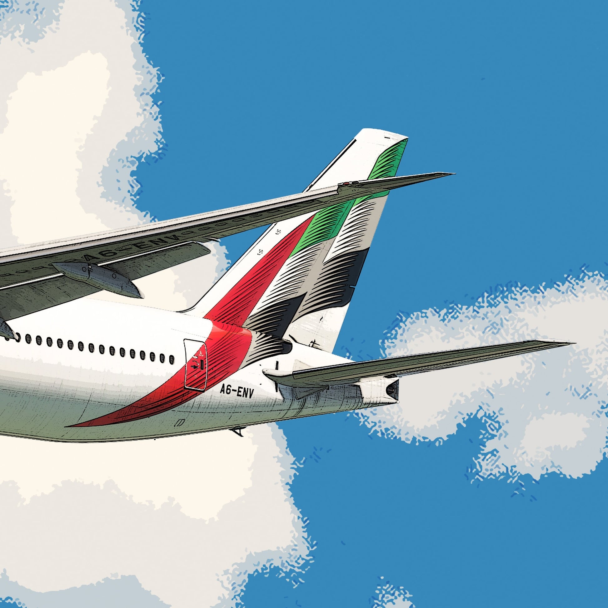 Emirates Boeing 777 Poster - Fine Aviation Artwork - Airplane Posters - Gift for pilots, cabin crew or plane enthusiasts