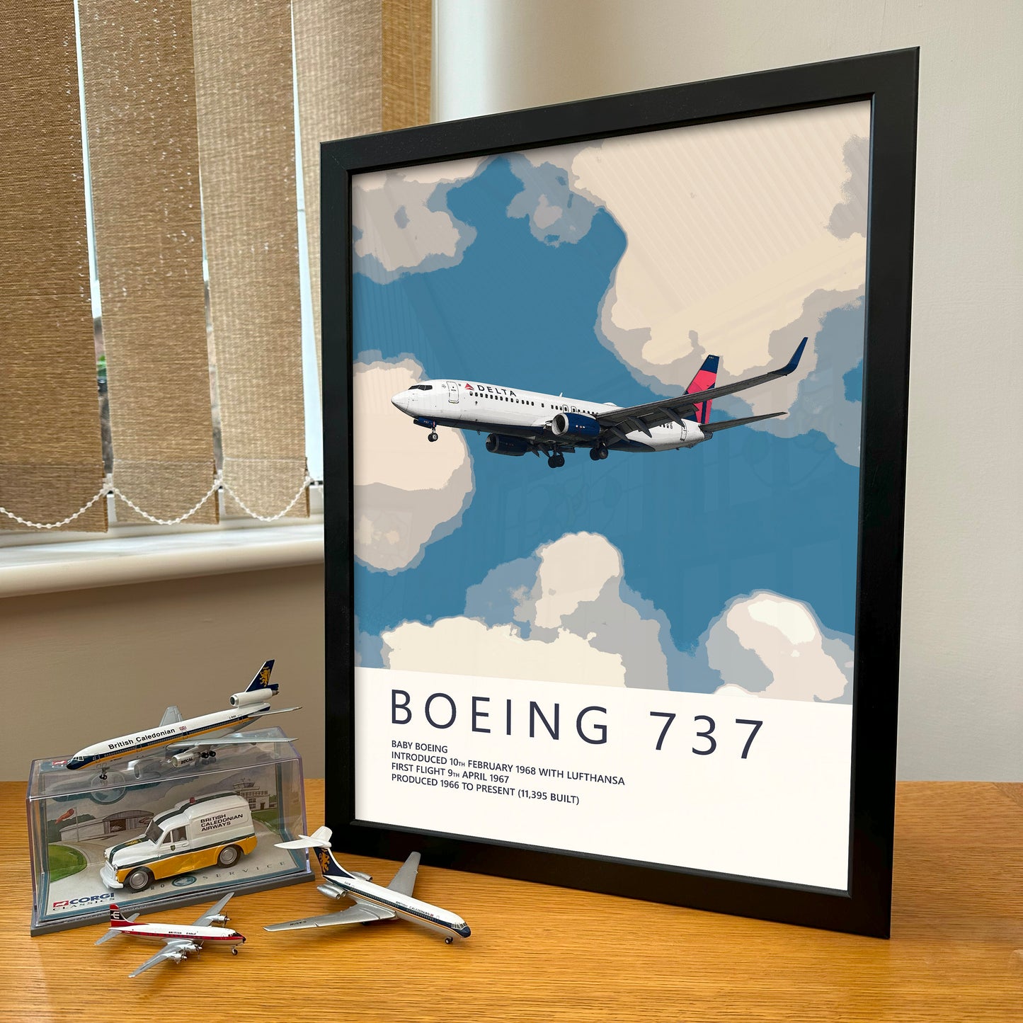 Delta Air Lines Boeing 737 Poster - Fine Aviation Artwork - Airplane Posters - Gift for pilots, cabin crew or plane enthusiasts