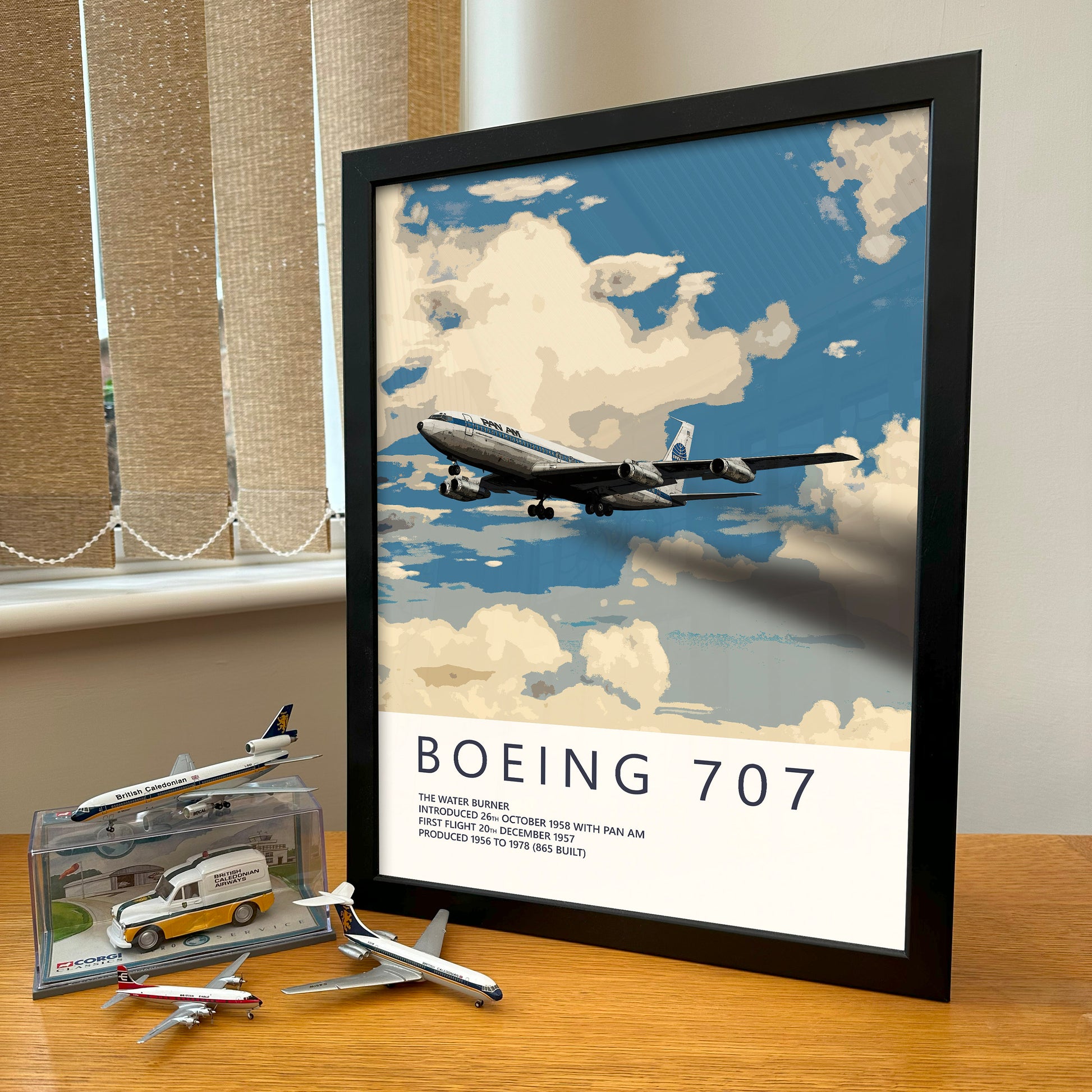 Pan Am Boeing 707 Poster - Fine Aviation Artwork - Airplane Posters - Gift for pilots, cabin crew or plane enthusiasts