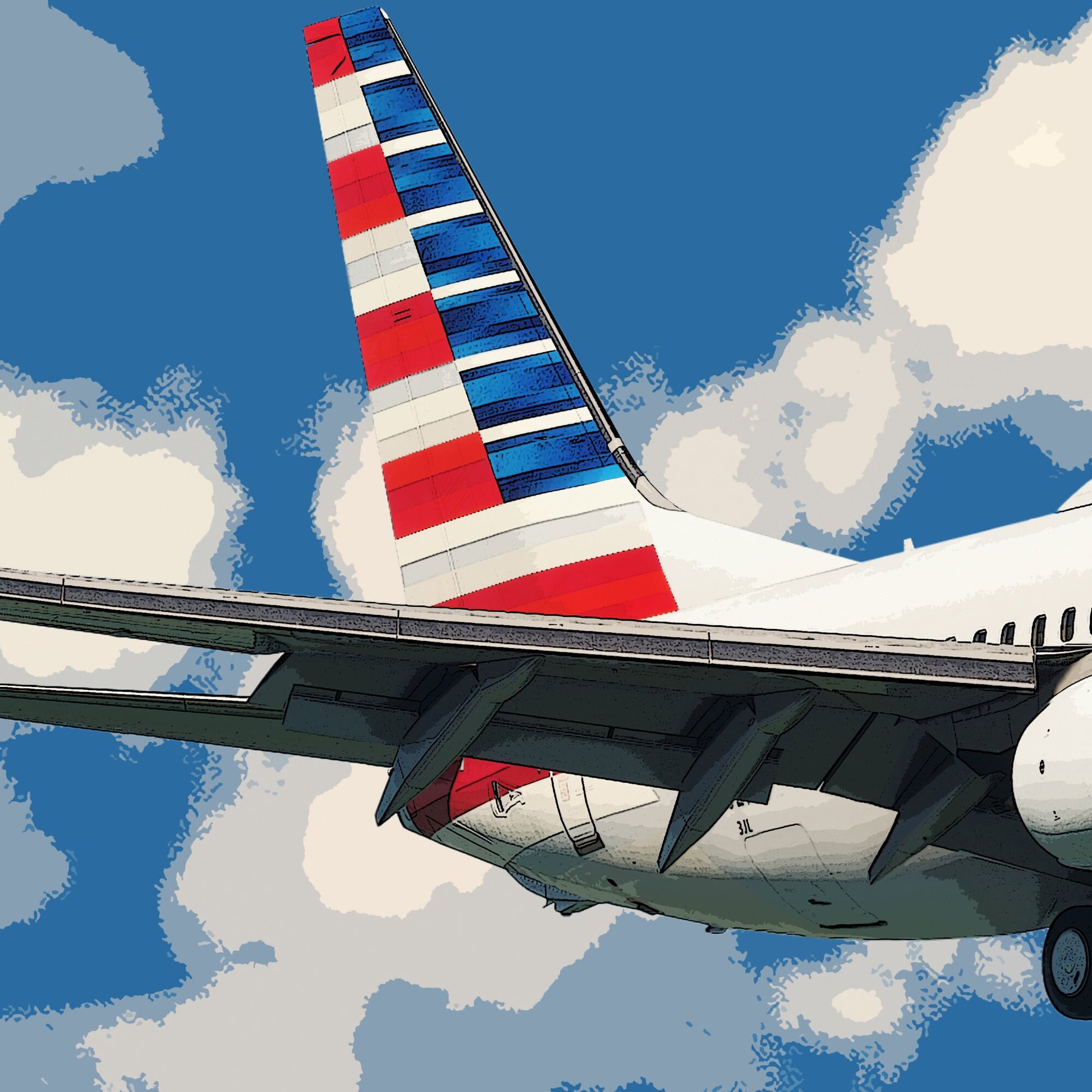 American Airlines Boeing 737 Poster - Plane art for aviation enthusiasts & pilot retirement gifts, airline and airplane artwork prints