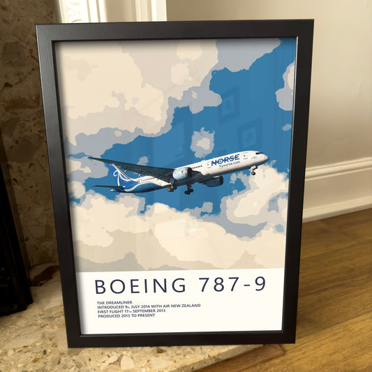 Norse Atlantic Airways Boeing 787 Poster - Plane art for aviation enthusiasts & pilot retirement gifts, airline and airplane artwork prints