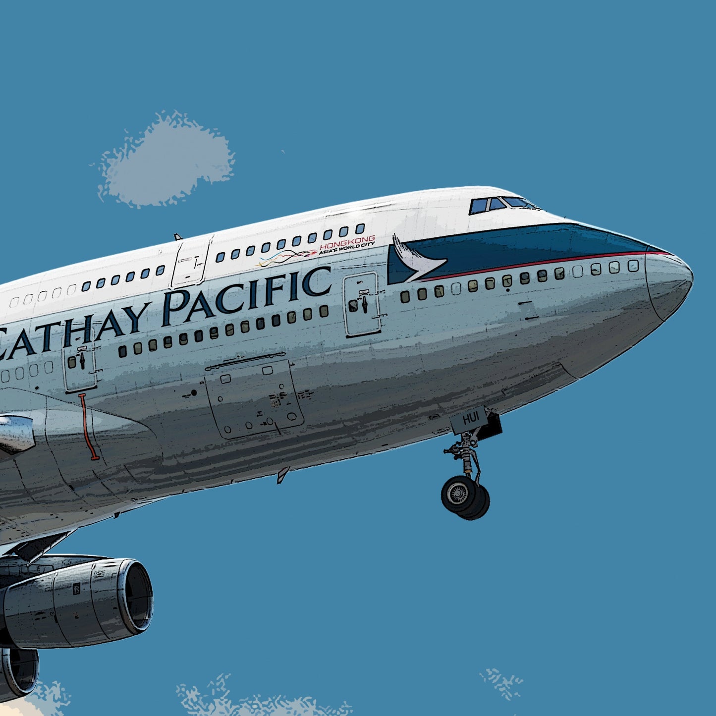 Cathay Pacific Boeing 747 Poster - Plane art for aviation enthusiasts & pilot retirement gifts, airline and airplane artwork prints