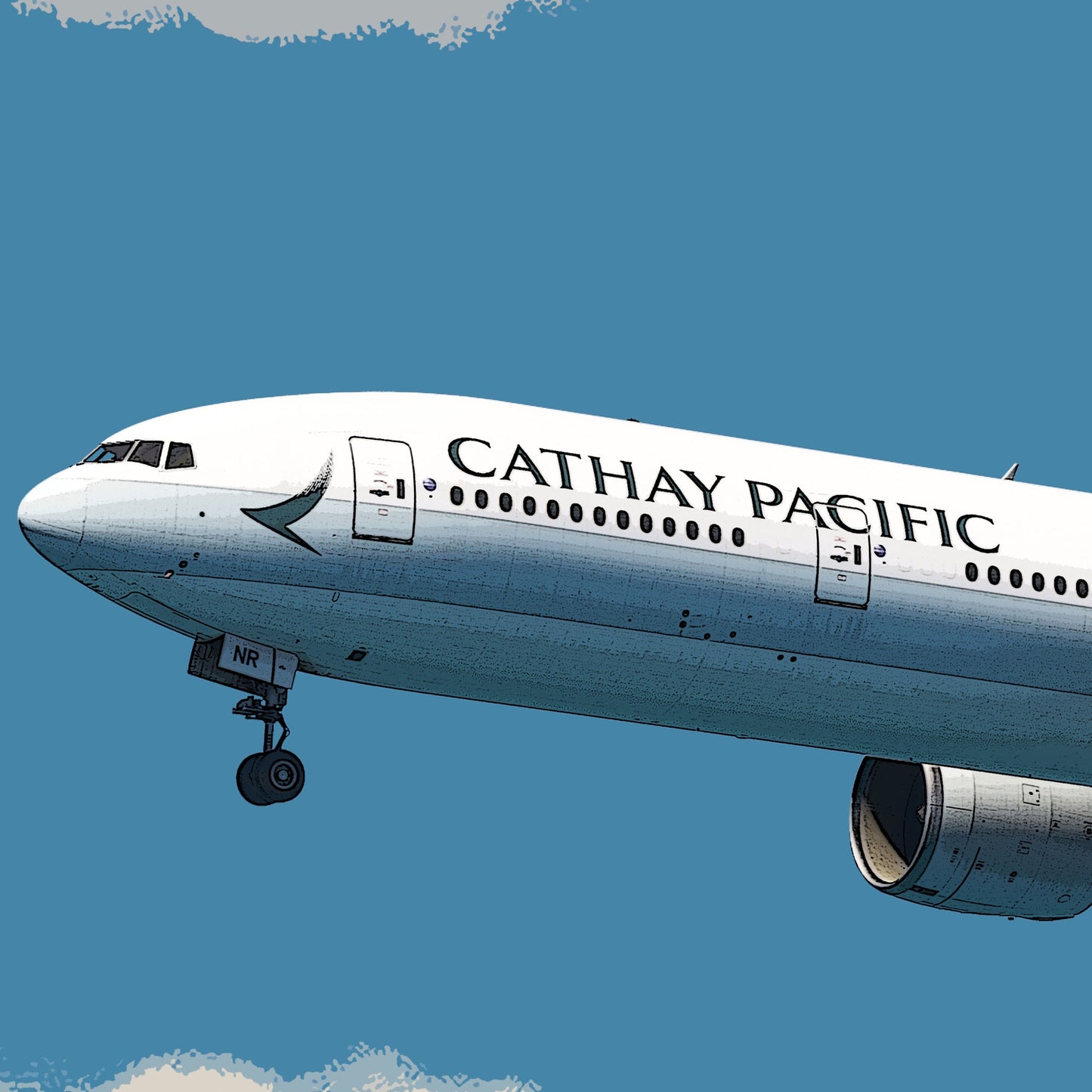 Cathay Pacific Boeing 777 Poster - Plane art for aviation enthusiasts & pilot retirement gifts, airline and airplane artwork prints