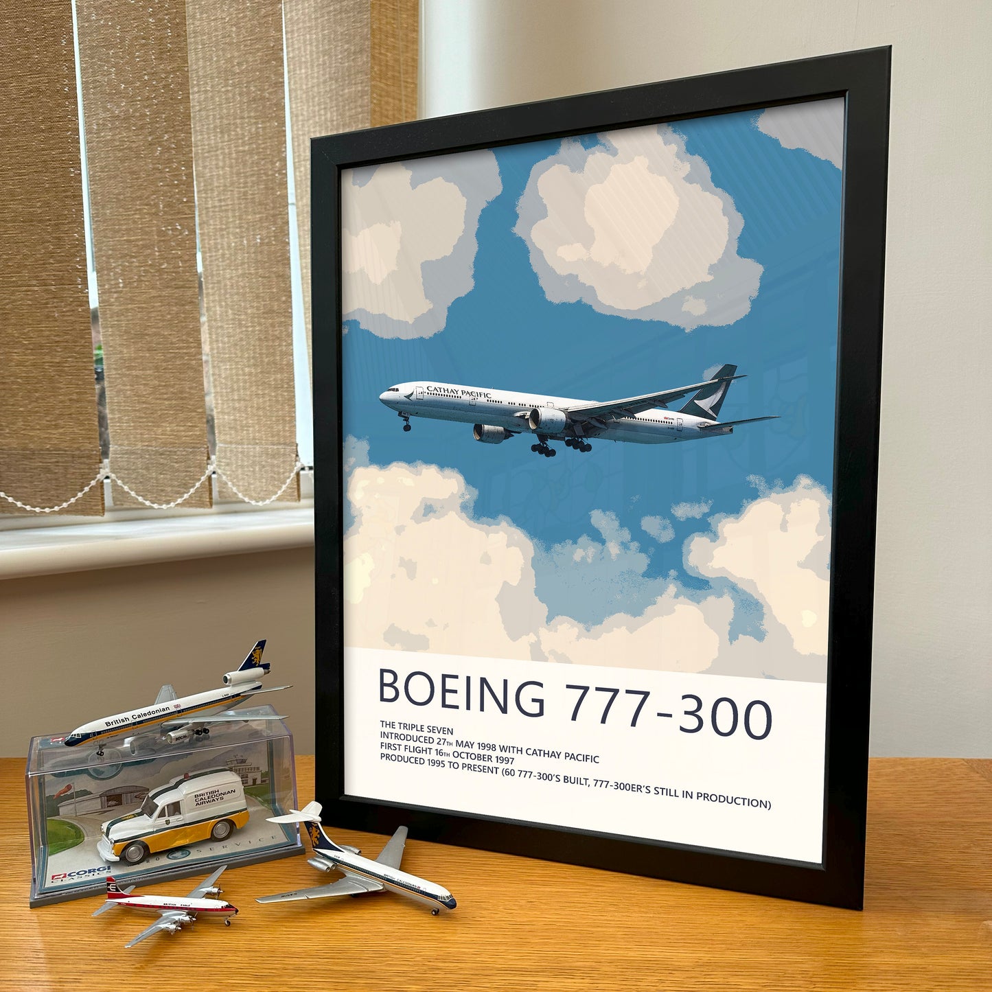 Cathay Pacific Boeing 777 Poster - Plane art for aviation enthusiasts & pilot retirement gifts, airline and airplane artwork prints