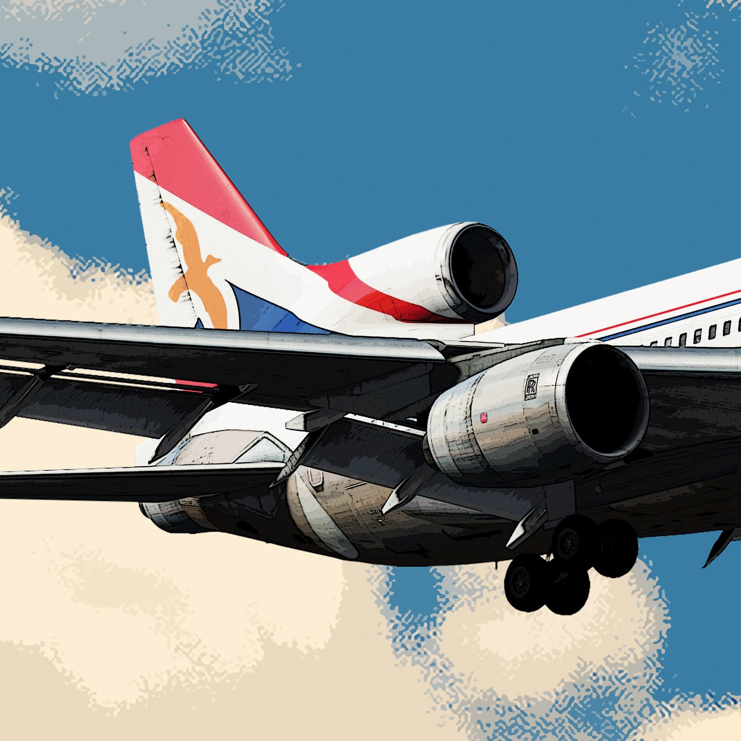 Orient Thai Airlines Lockheed L-1011 Poster - Plane art for aviation enthusiasts & pilot retirement gifts, airline and airplane prints