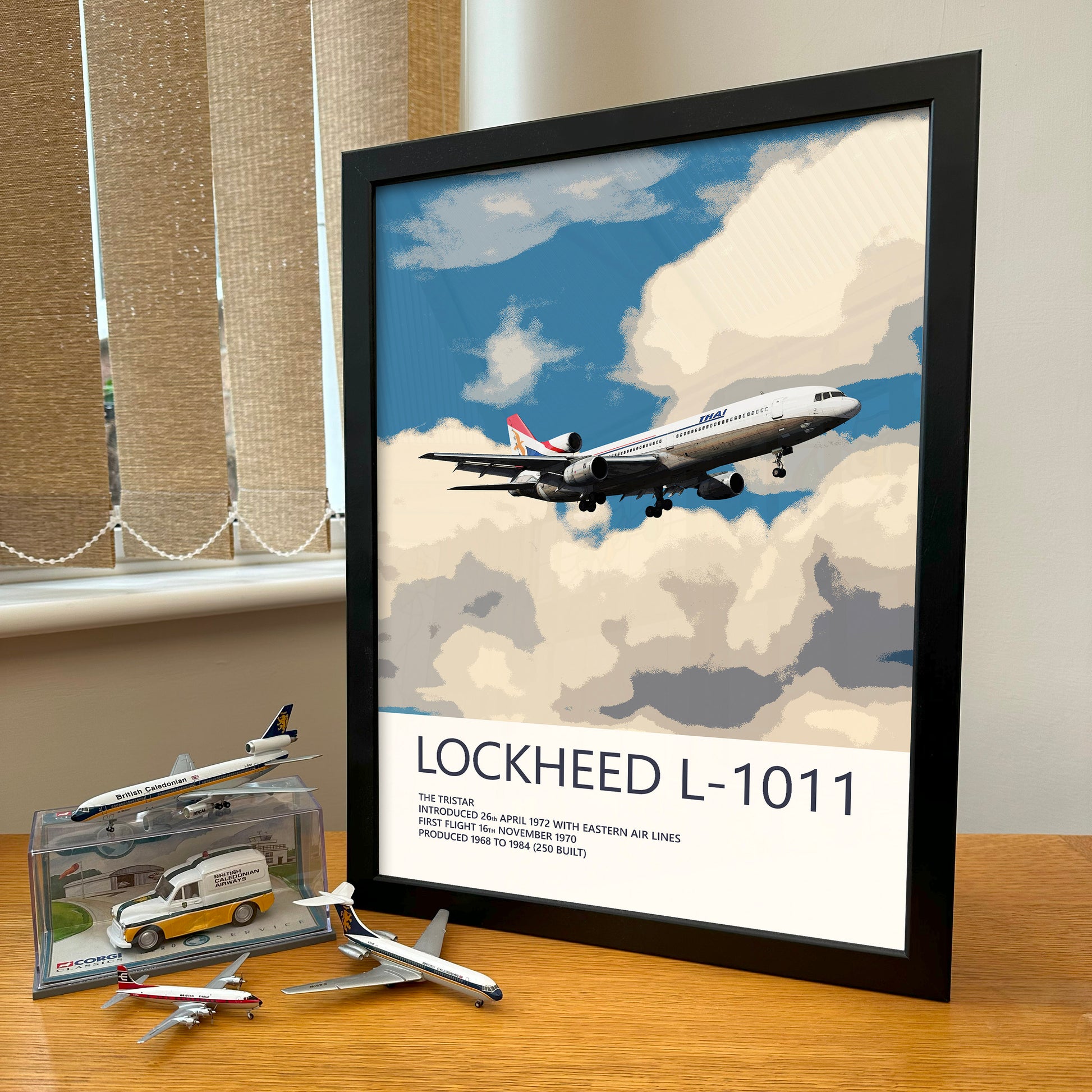 Orient Thai Airlines Lockheed L-1011 Poster - Plane art for aviation enthusiasts & pilot retirement gifts, airline and airplane prints