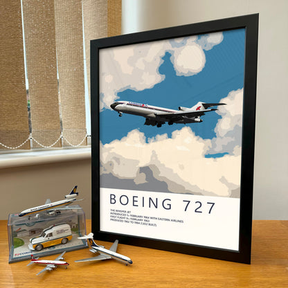 Cambodia Airlines Boeing 727 Poster - Plane art for aviation enthusiasts & pilot retirement gifts, airline and airplane artwork prints