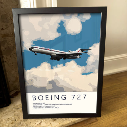 Cambodia Airlines Boeing 727 Poster - Plane art for aviation enthusiasts & pilot retirement gifts, airline and airplane artwork prints