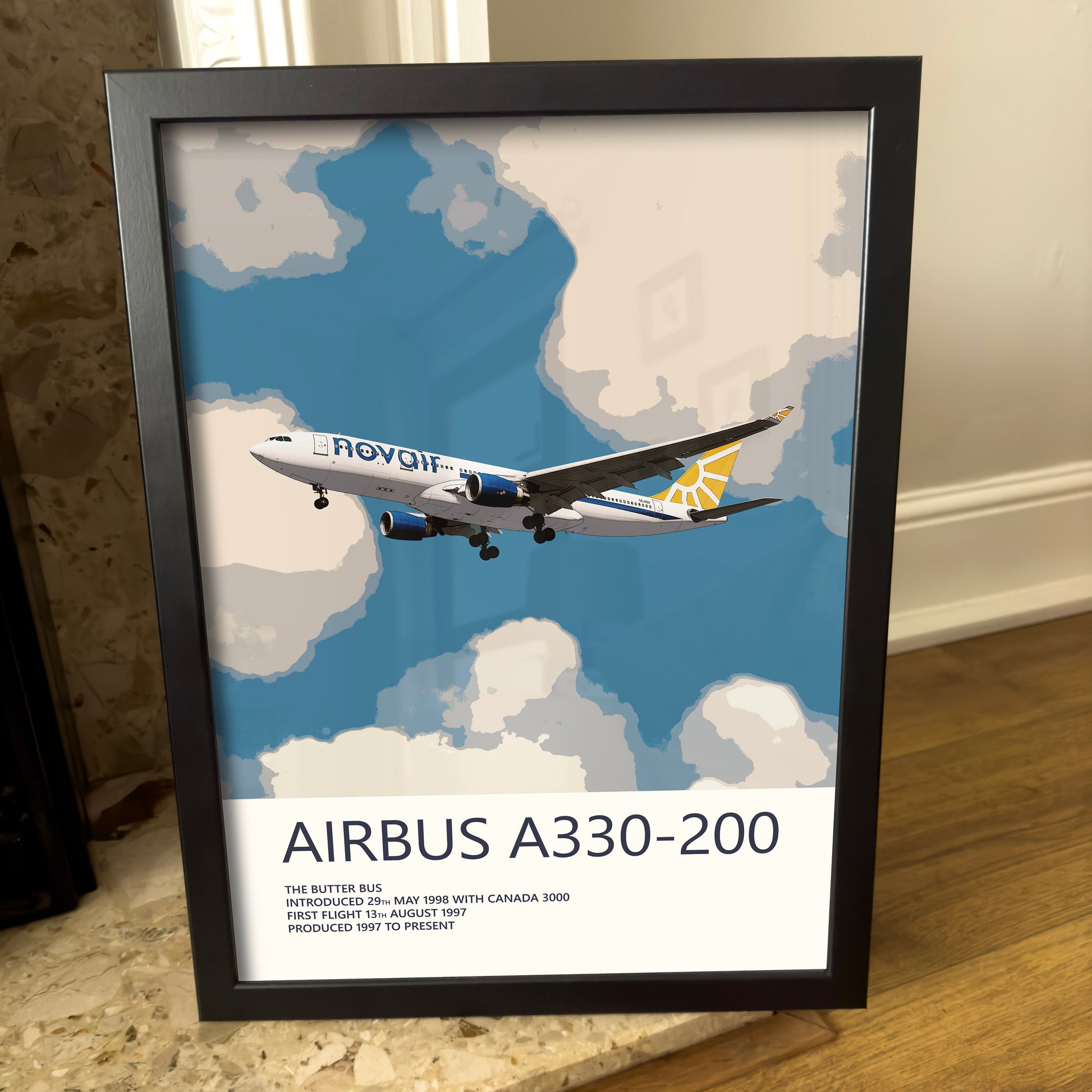 Novair Airbus A330 Poster - Plane art for aviation enthusiasts & pilot retirement gifts, airline and airplane artwork prints