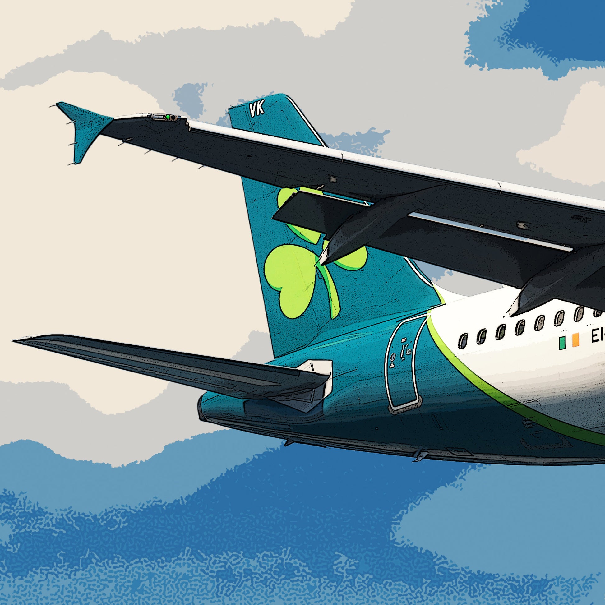 Aer Lingus Airbus A320 Poster - Plane art for aviation enthusiasts & pilot retirement gifts, airline and airplane artwork prints