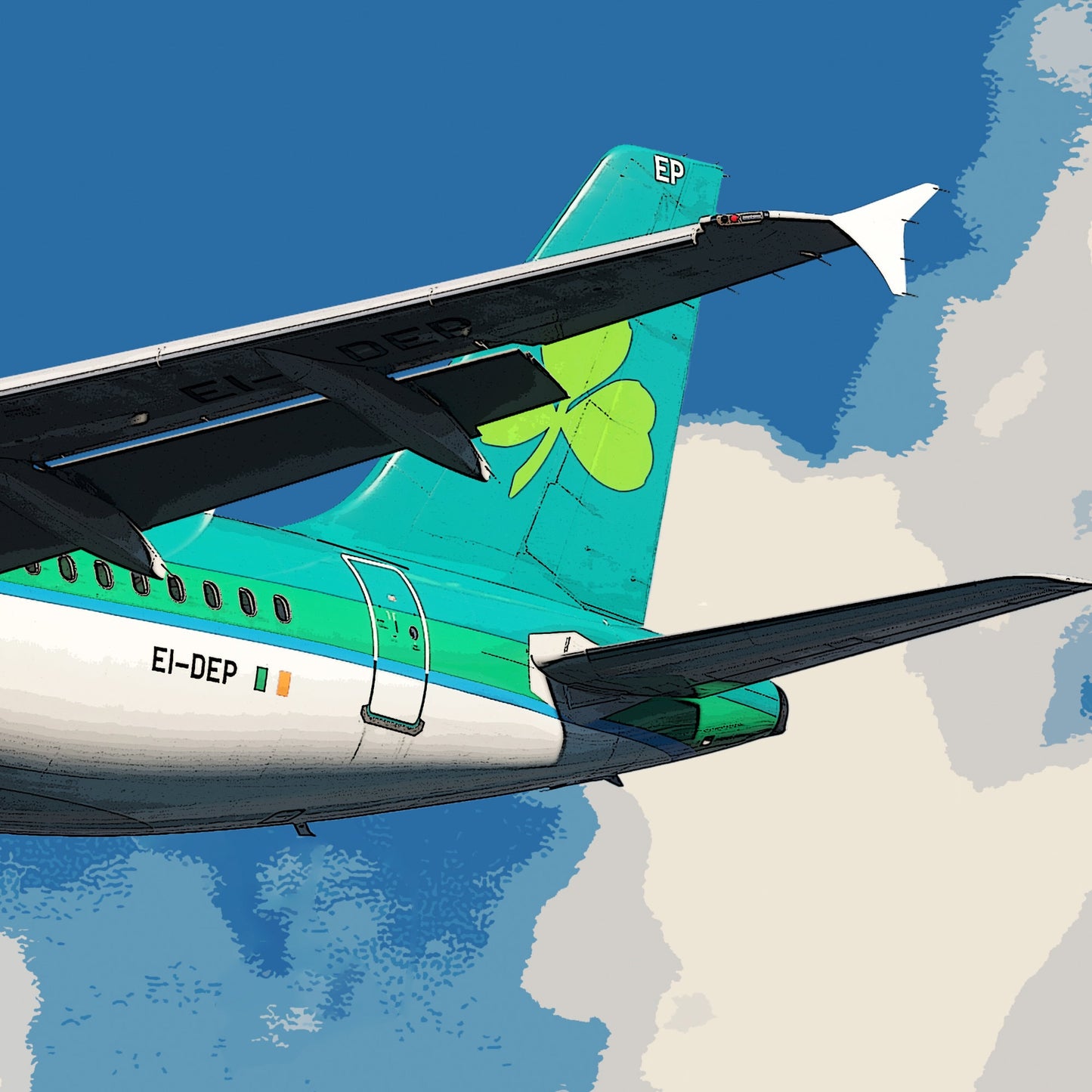 Aer Lingus Airbus A320 Poster - Plane art for aviation enthusiasts & pilot retirement gifts, airline and airplane artwork prints