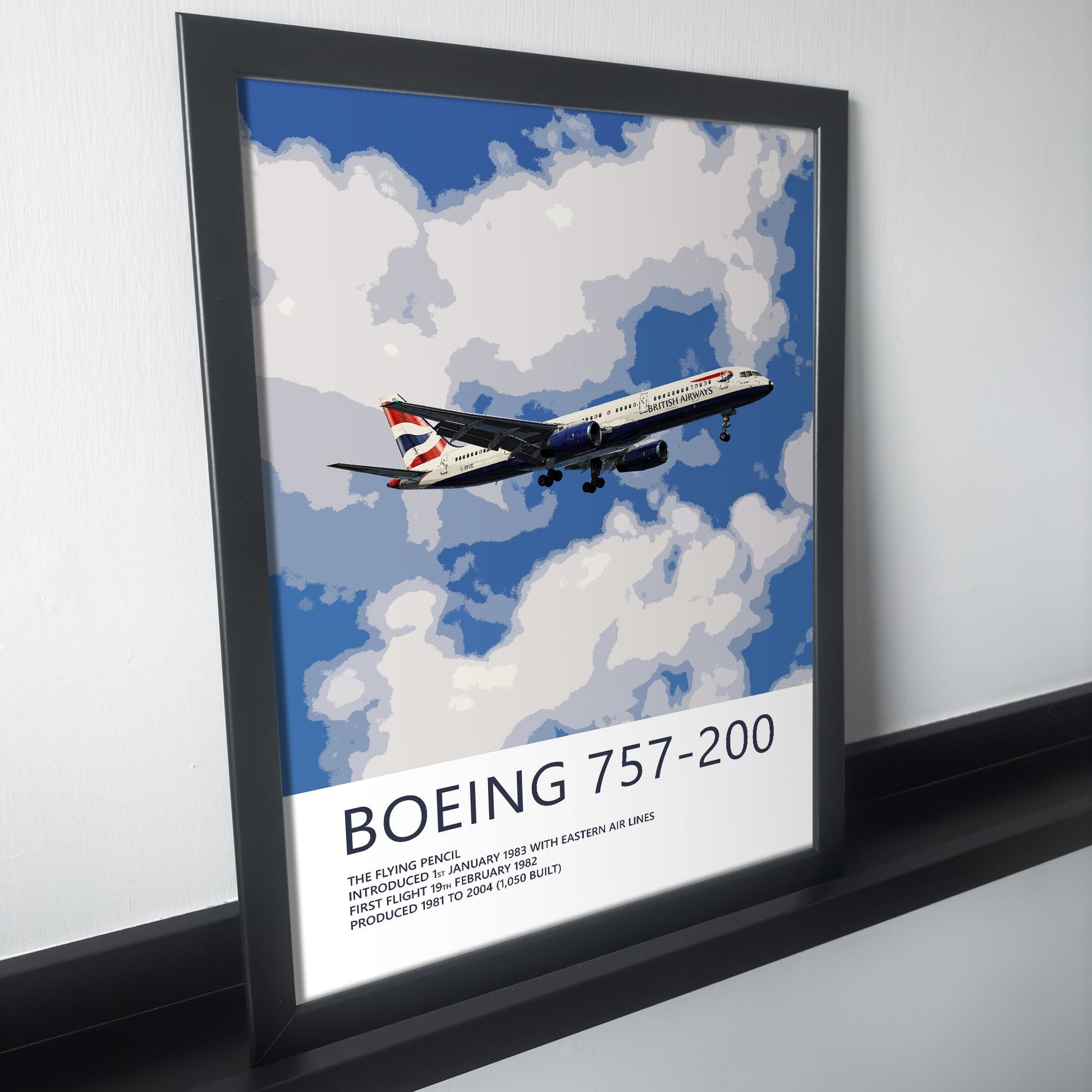 British Airways Boeing 757 Poster - Plane art for aviation enthusiasts & pilot retirement gifts, airline and airplane artwork prints