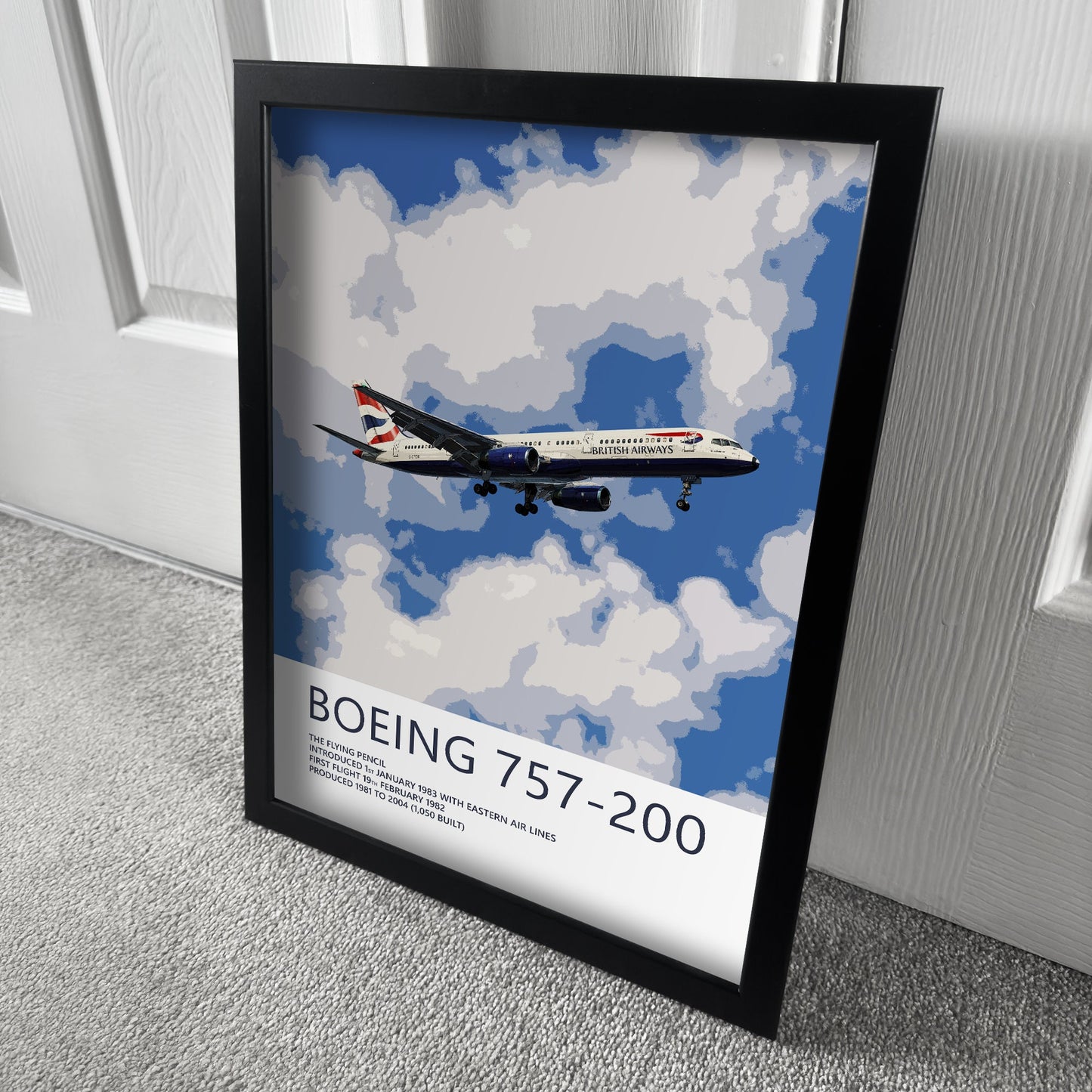 British Airways Boeing 757 Poster - Plane art for aviation enthusiasts & pilot retirement gifts, airline and airplane artwork prints