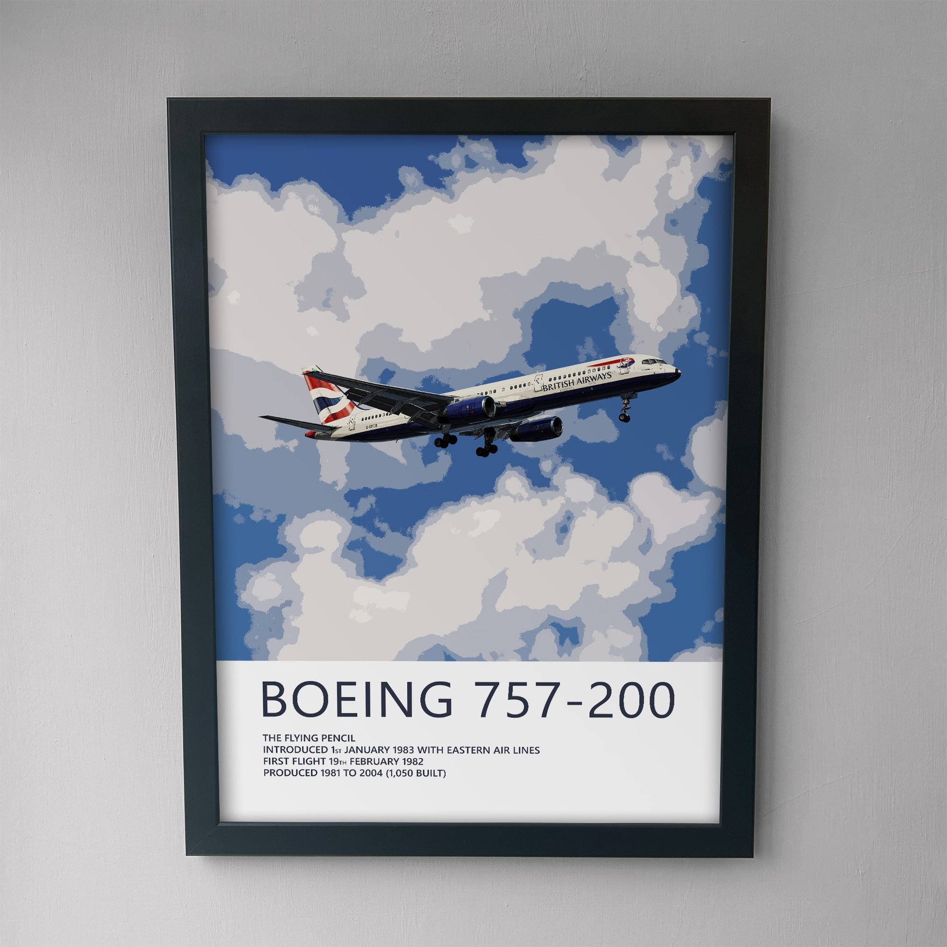 British Airways Boeing 757 Poster - Plane art for aviation enthusiasts & pilot retirement gifts, airline and airplane artwork prints