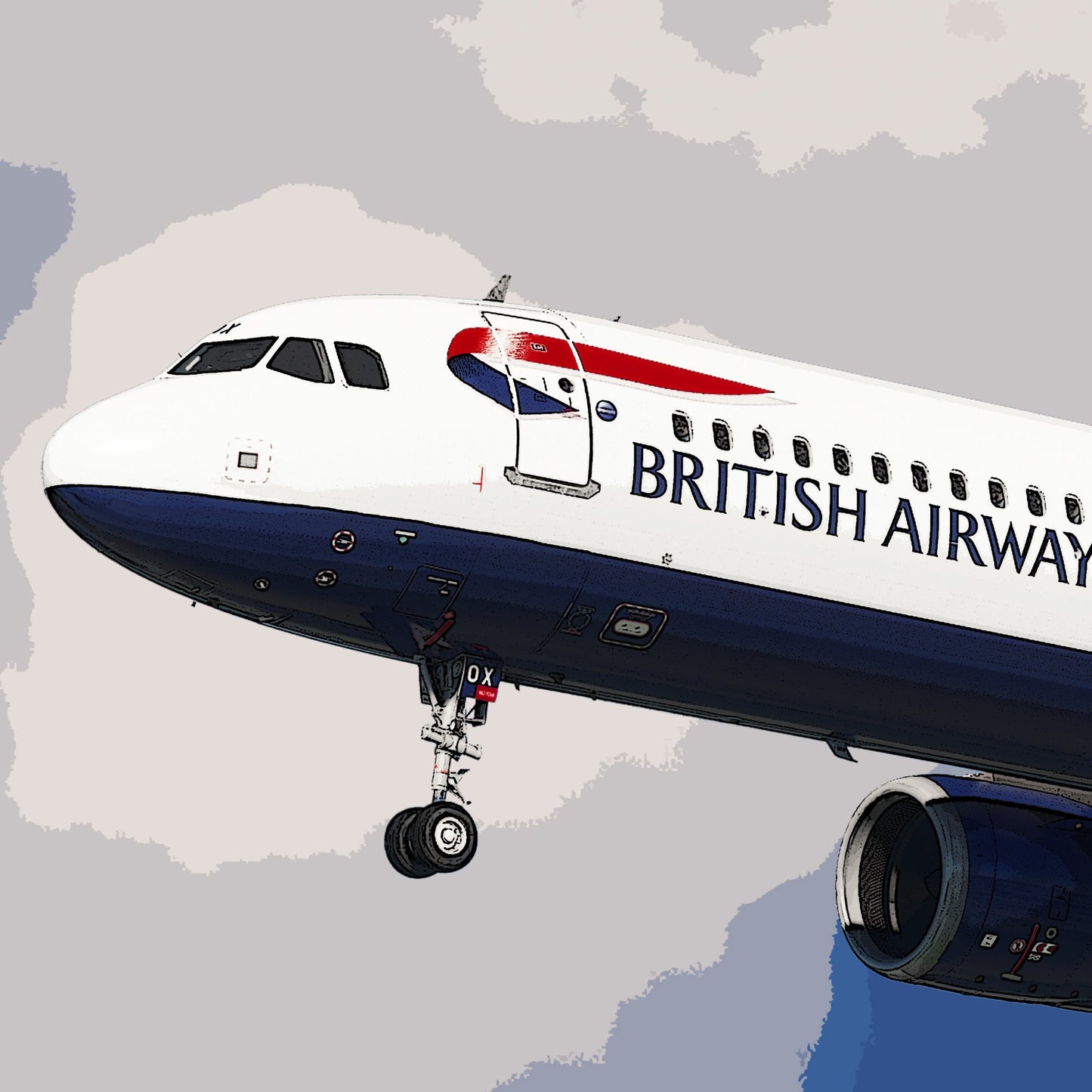 British Airways Airbus A321 NEO Poster - Plane art for aviation enthusiasts & pilot retirement gifts, airline and airplane artwork prints