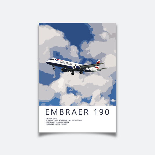 British Airways Embraer 190 Poster