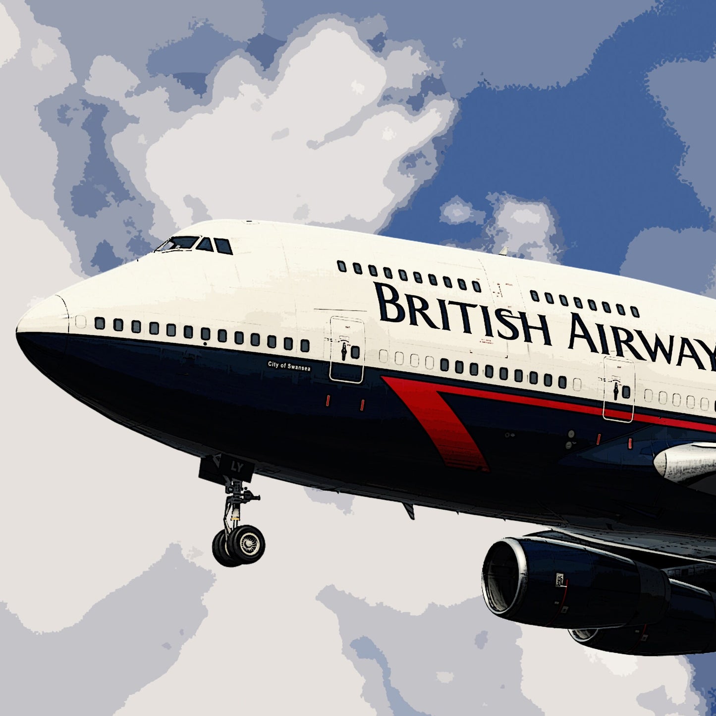 British Airways Landor Boeing 747 Poster