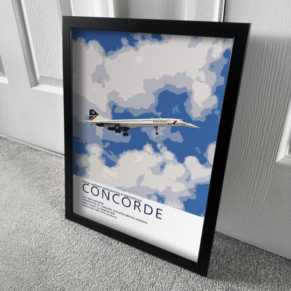 British Airways Concorde Poster - Landor - Plane art for aviation enthusiasts & pilot retirement gifts, airline and airplane artwork prints