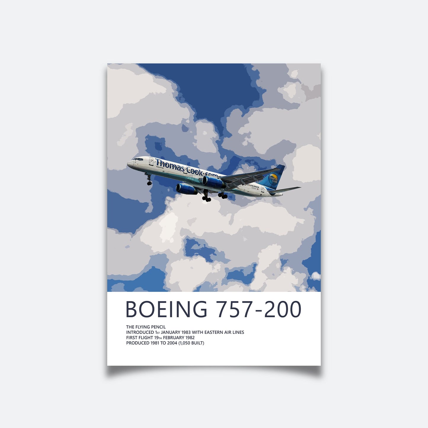 Thomas Cook Boeing 757 Poster - Plane art for aviation enthusiasts & pilot retirement gifts, airline and airplane artwork prints