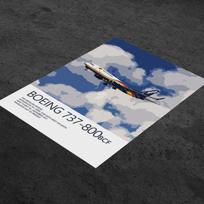 West Atlantic Boeing 737 Poster - Plane art for aviation enthusiasts & pilot retirement gifts, airline and airplane artwork prints