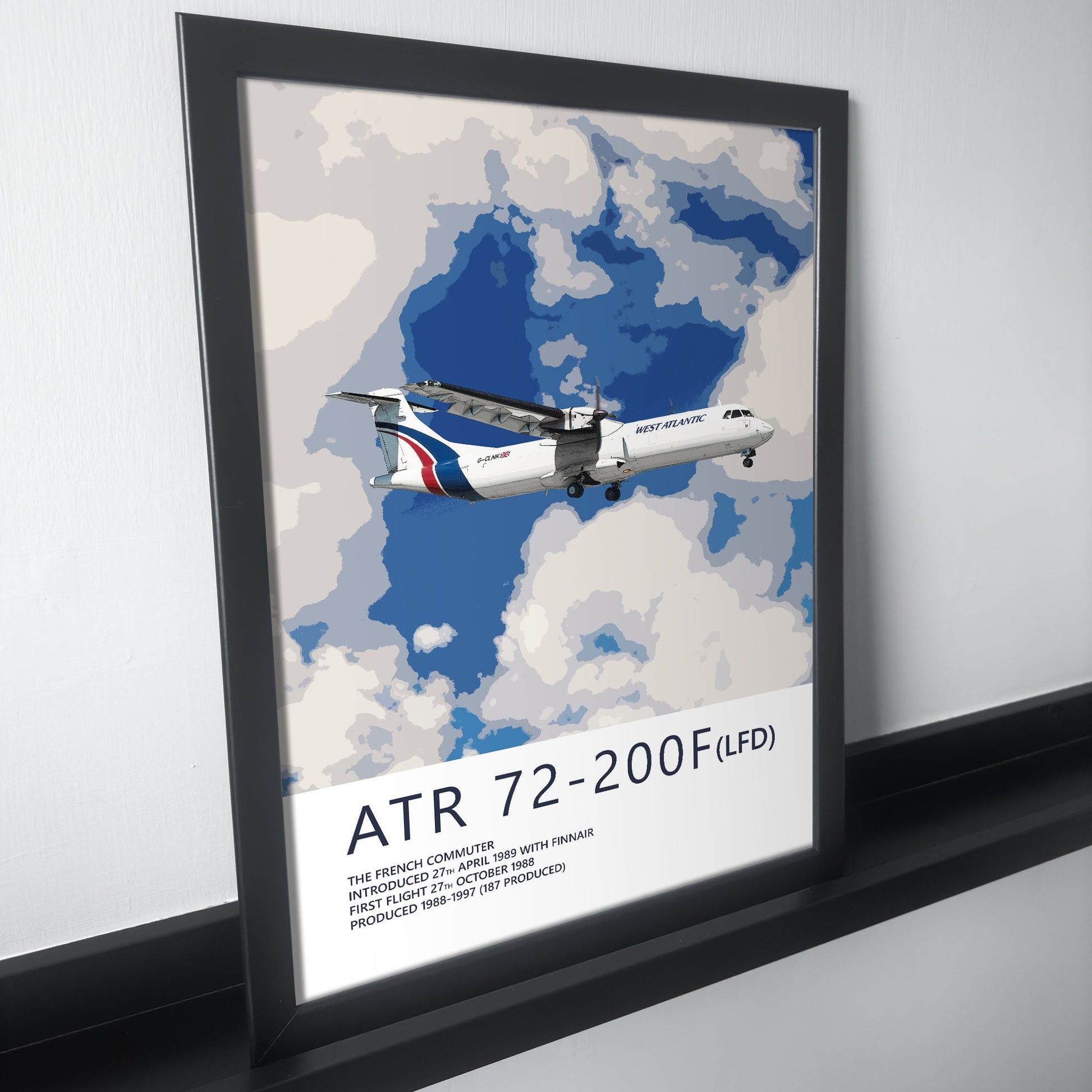 West Atlantic ATR 72 Poster - Plane art for aviation enthusiasts & pilot retirement gifts, airline and airplane artwork prints