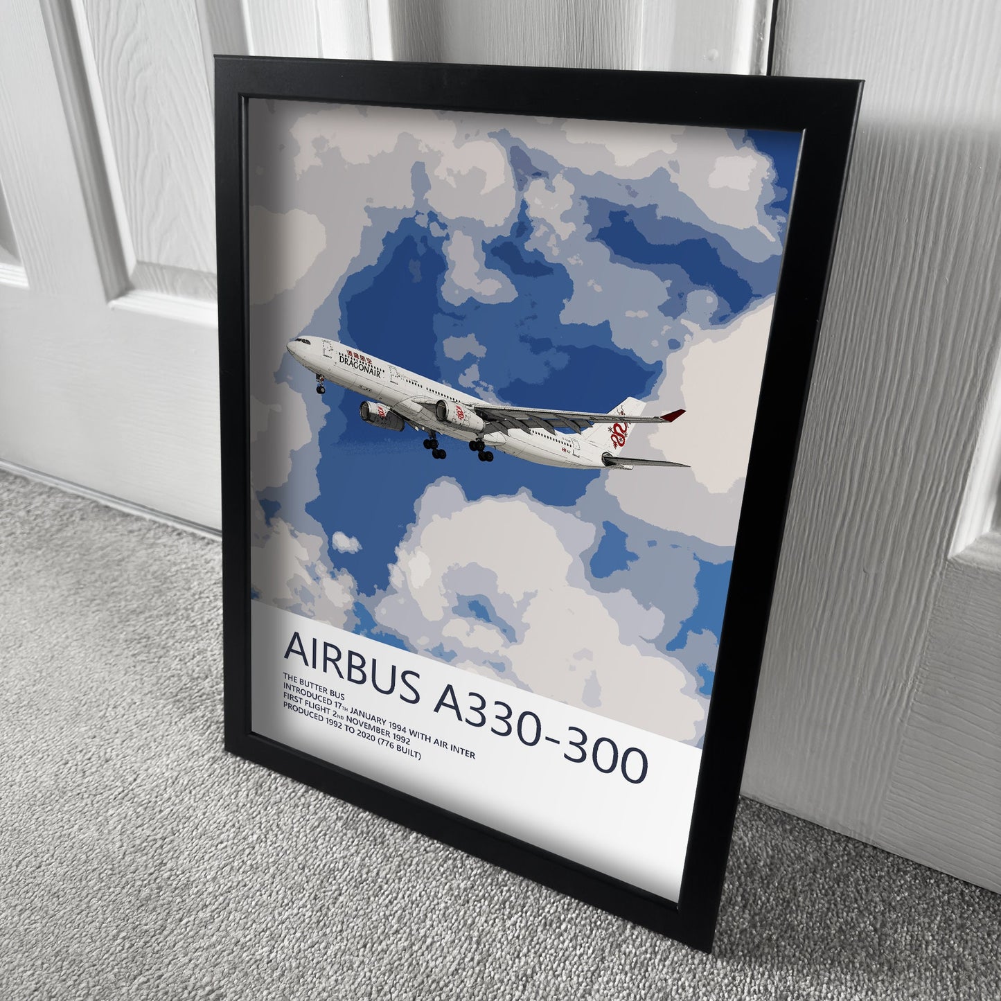 Dragonair Airbus A330 Poster - Plane art for aviation enthusiasts & pilot retirement gifts, airline and airplane artwork prints