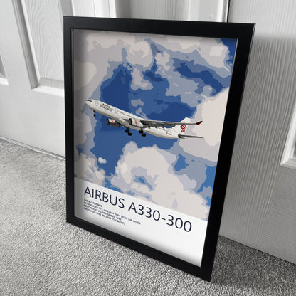 Dragonair Airbus A330 Poster - Plane art for aviation enthusiasts & pilot retirement gifts, airline and airplane artwork prints