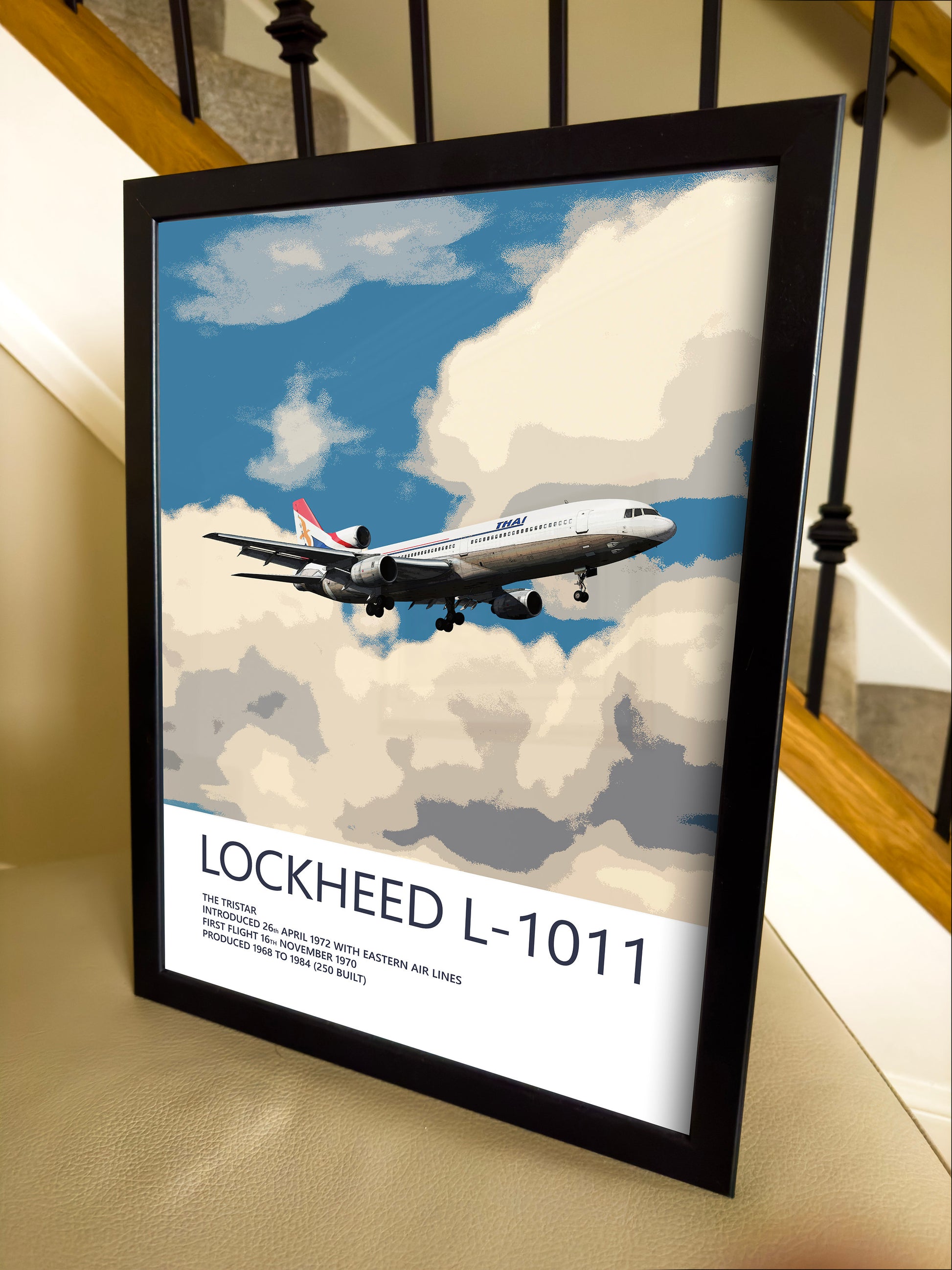 Orient Thai Airlines Lockheed L-1011 Poster - Plane art for aviation enthusiasts & pilot retirement gifts, airline and airplane prints