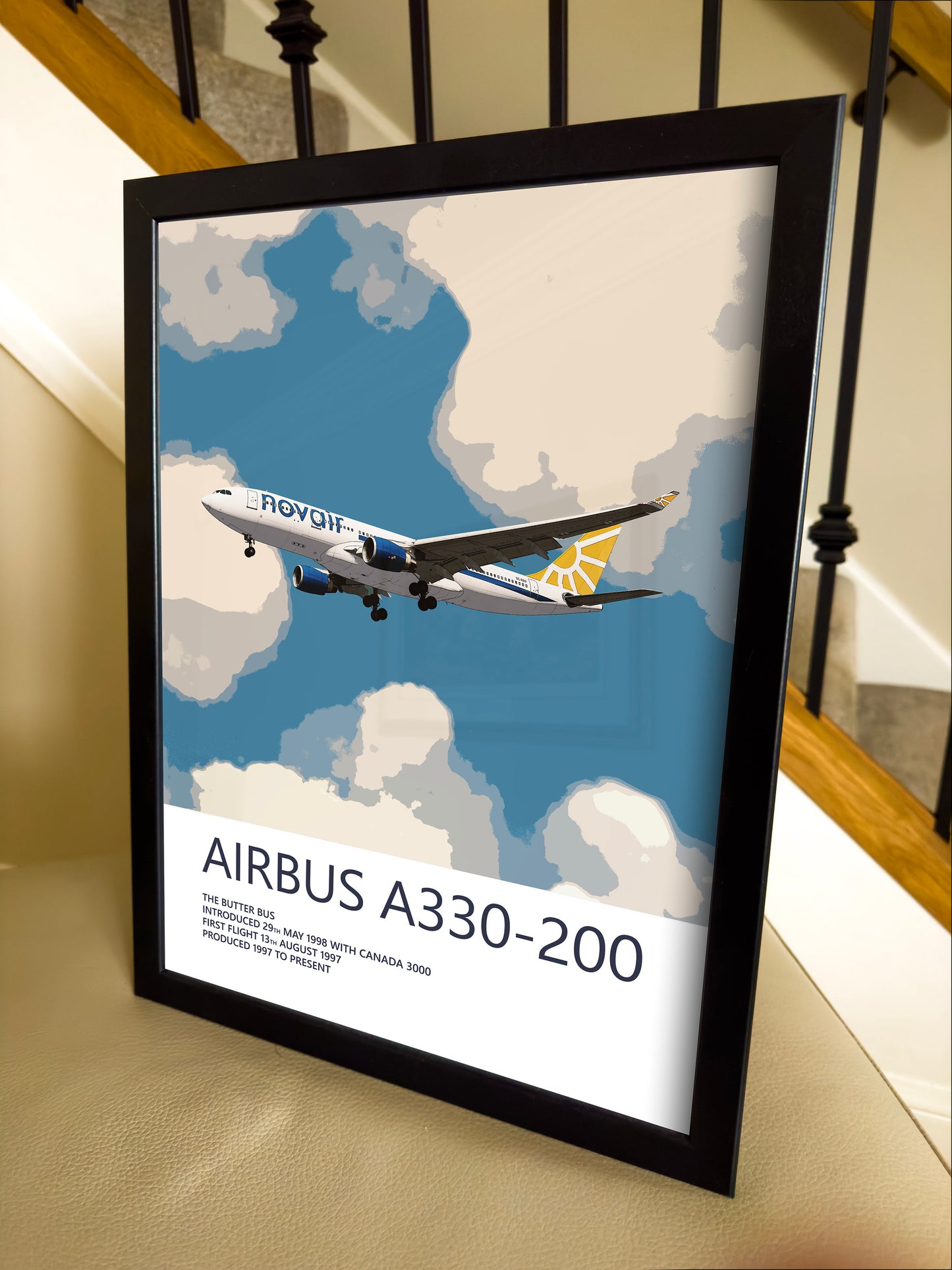 Novair Airbus A330 Poster - Plane art for aviation enthusiasts & pilot retirement gifts, airline and airplane artwork prints