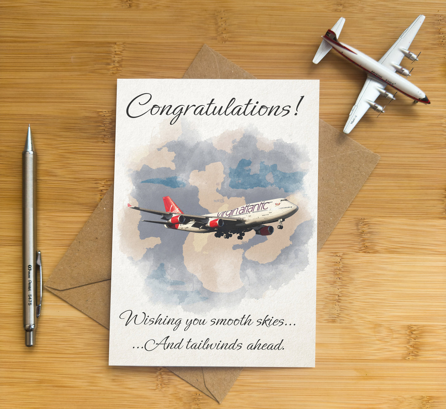 Virgin Atlantic Greetings Card - Choose from Congratulations, Birthday or Christmas